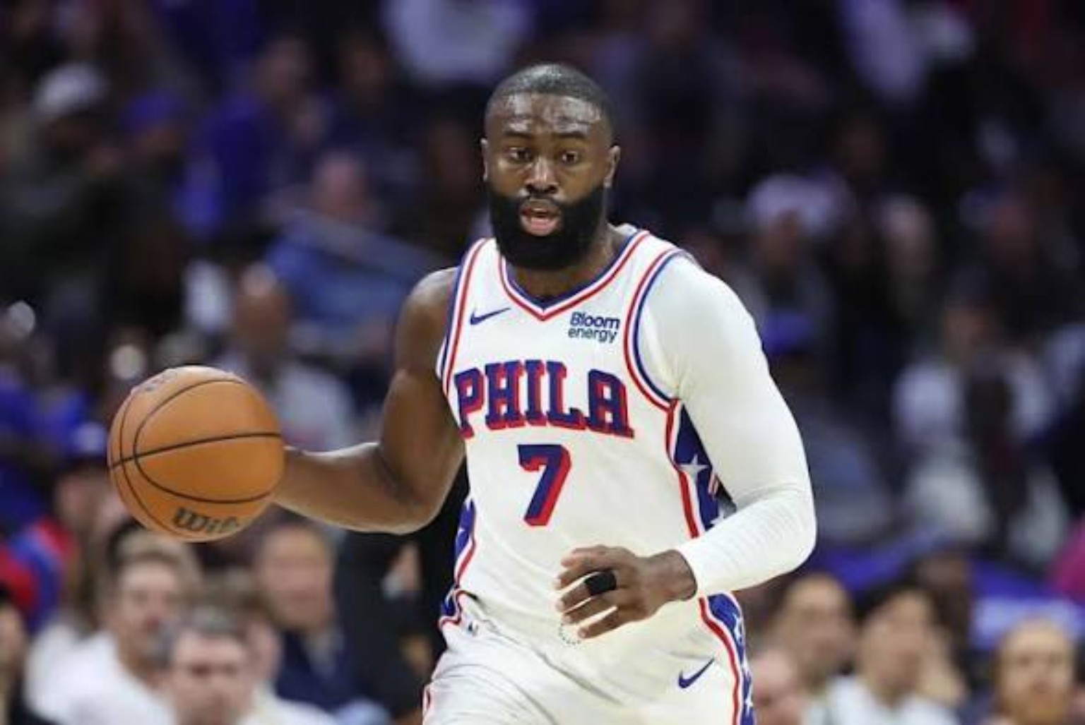 Jaylen Brown in a Philadelphia 76ers jersey
