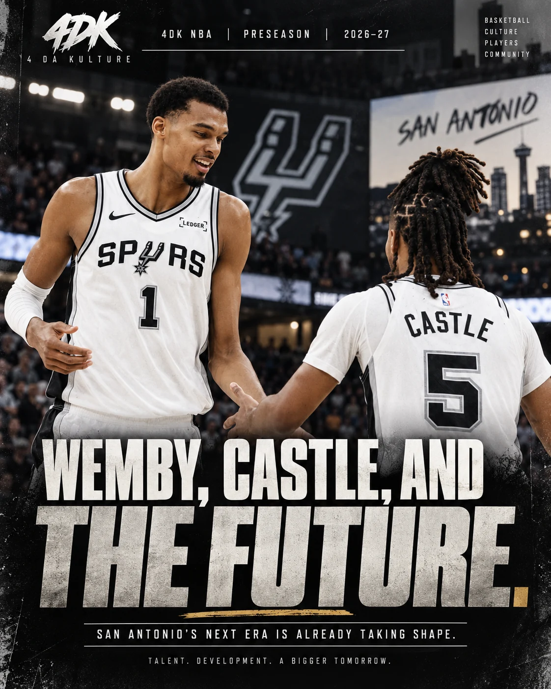 4DK editorial cover: Victor Wembanyama and Stephon Castle: San Antonio future