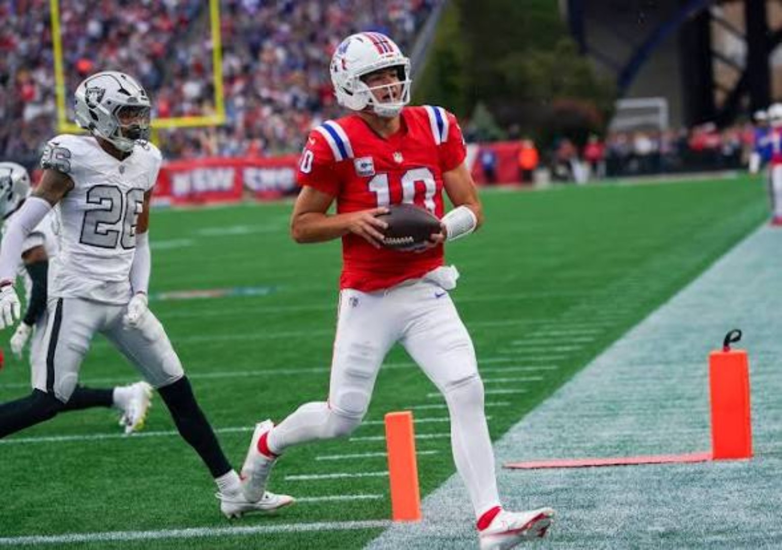 4DK NFL game-week editorial photograph for Maye Moves The Chains. The Jets Keep Wasting Theirs.