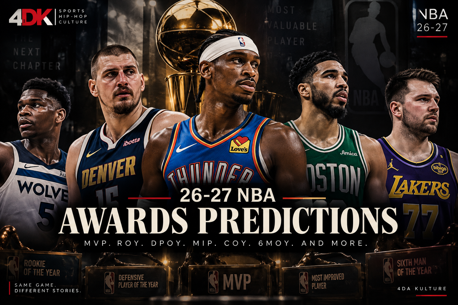 4DK 2026-27 NBA awards predictions feature artwork
