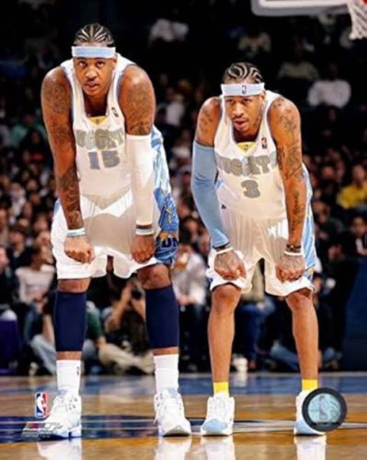 Allen Iverson and Carmelo Anthony together in Denver Nuggets uniforms