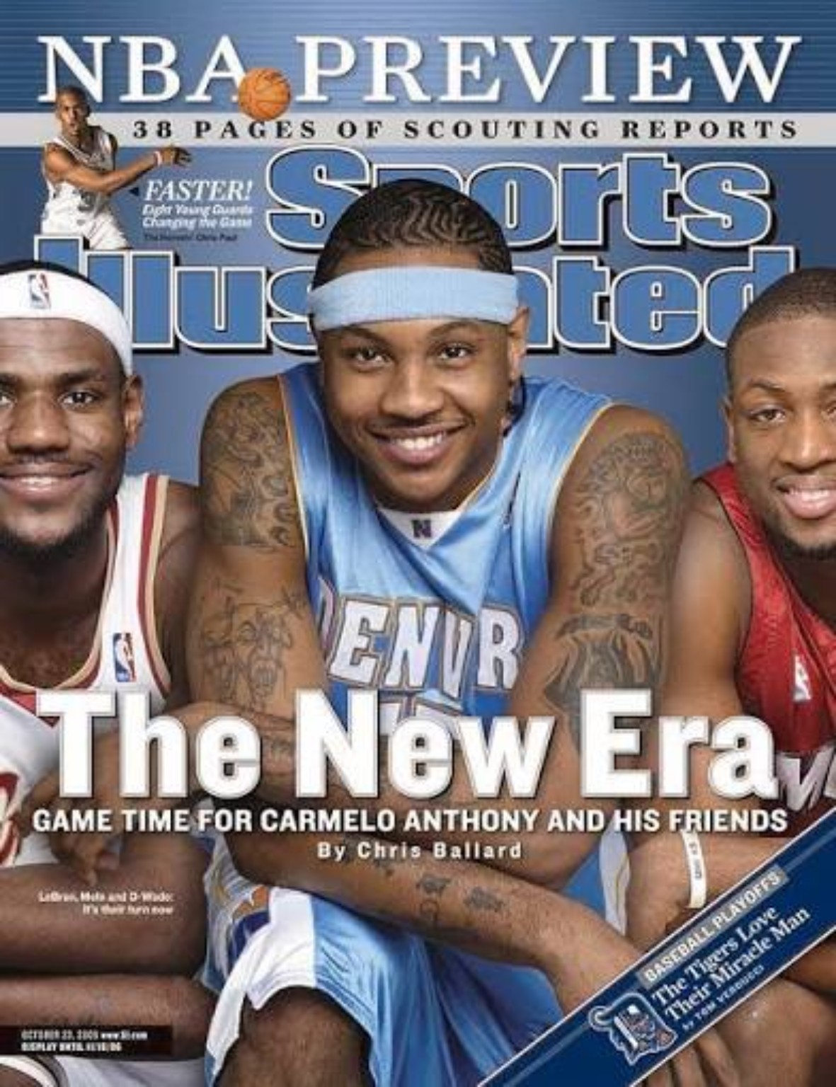 Sports Illustrated cover featuring Carmelo Anthony with stars of the 2003 generation
